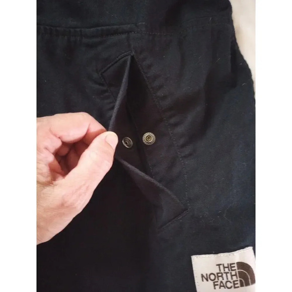 THE NORTH FACE Denim Jacket Women's Size XS Black Hooded Pullover Hoodie - Picture 9 of 13